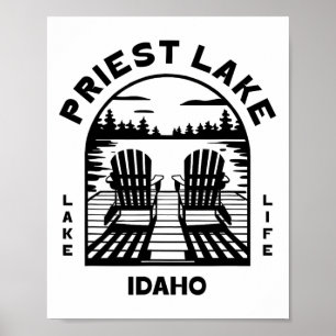 Priest Lake Idaho Outdoors Vintage  Poster