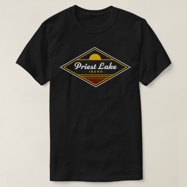 Priest Lake Idaho Priest Lake Camping Retro Sunset T-Shirt (Design Front)