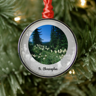 Priest Landscape Personalised Metal Tree Decoration
