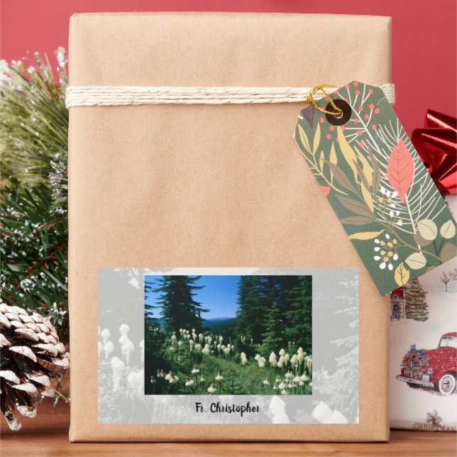 Priest Landscape Personalised Rectangular Sticker (Holiday)