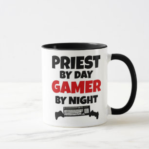 Priest Loves Playing Video Games Mug