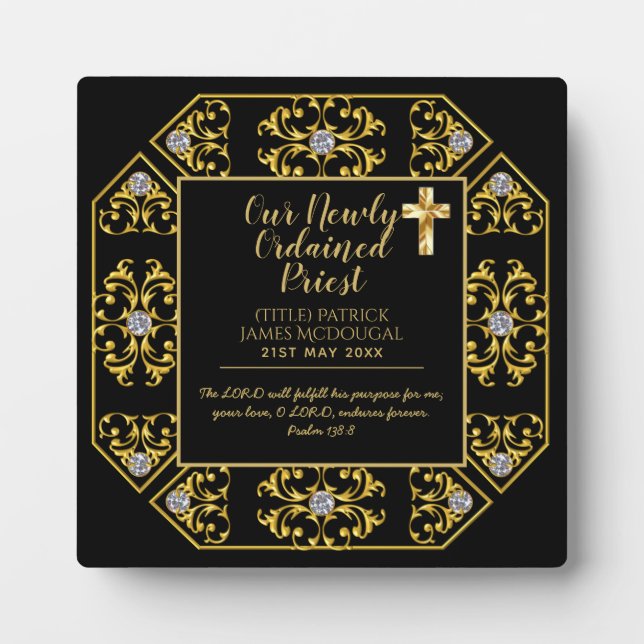 PRIEST - Newly Ordained Gift Bible Verse Custom Plaque (Front)
