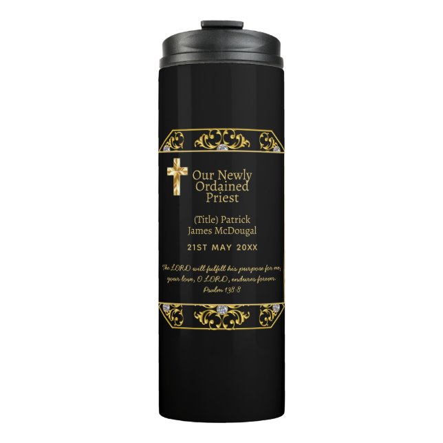 PRIEST - Newly Ordained Gift Bible Verse Custom Thermal Tumbler (Front)