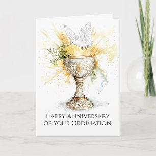 Priest Ordination Anniversary Blessings Chalice  Card