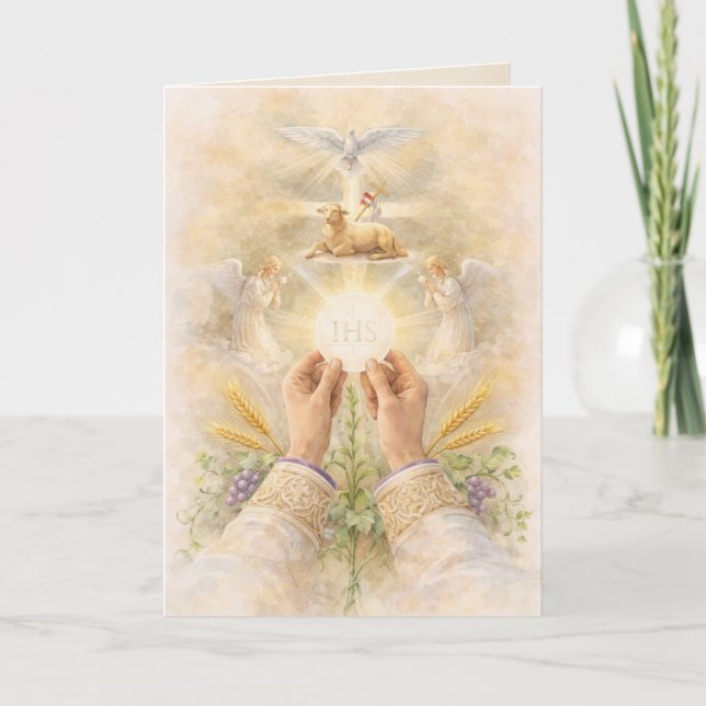 Priest Ordination Anniversary Eucharistic  Card (Front)