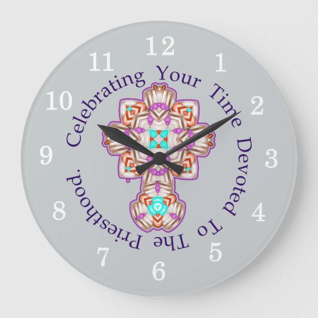 Priest Ordination  Anniversary Gift Large Clock (Front)