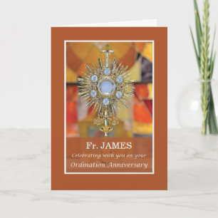 Priest Ordination Anniversary Monstrance Host Card