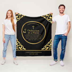 Priest Ordination New Priest Newly Ordained Custom Fleece Blanket