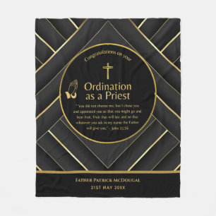 Priest Ordination New Priest Newly Ordained Custom Fleece Blanket