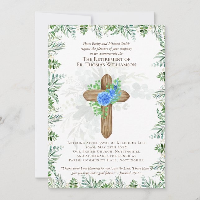 Priest Pastor Deacon Minister Retirement Invites (Front)