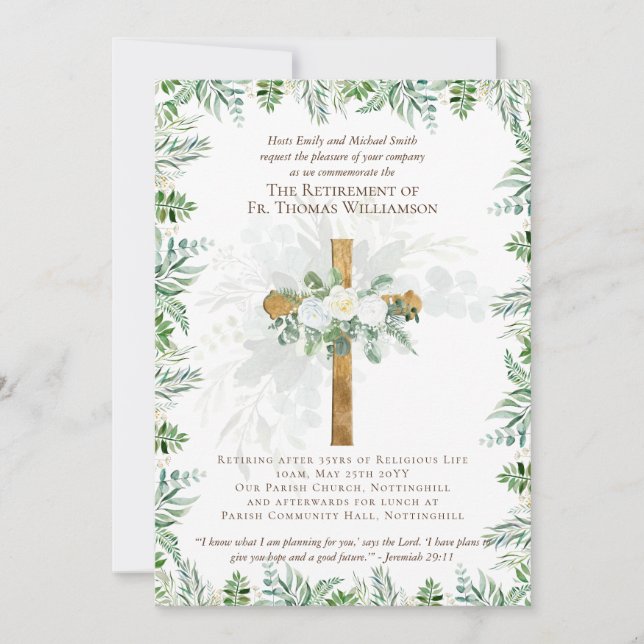 Priest Pastor Deacon Minister Retirement Invites (Front)