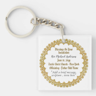 Priest Pastor Installation Keychain Personalised