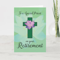 Priest Retirement, Lotus Flower on Green Cross