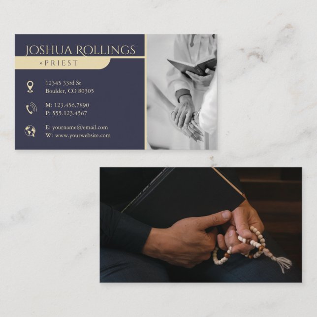Priest |  Your Photo Christian Business Card (Front/Back)