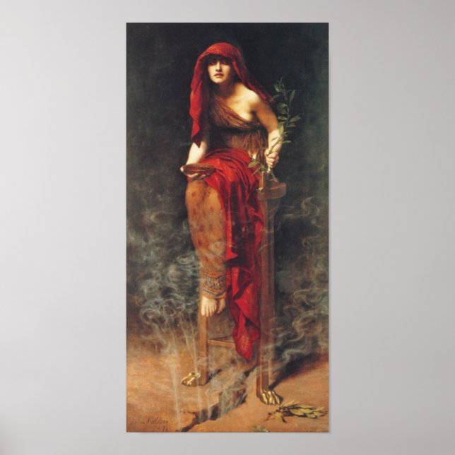 Priestess of Delphi Pre Raphaelite Poster (Front)