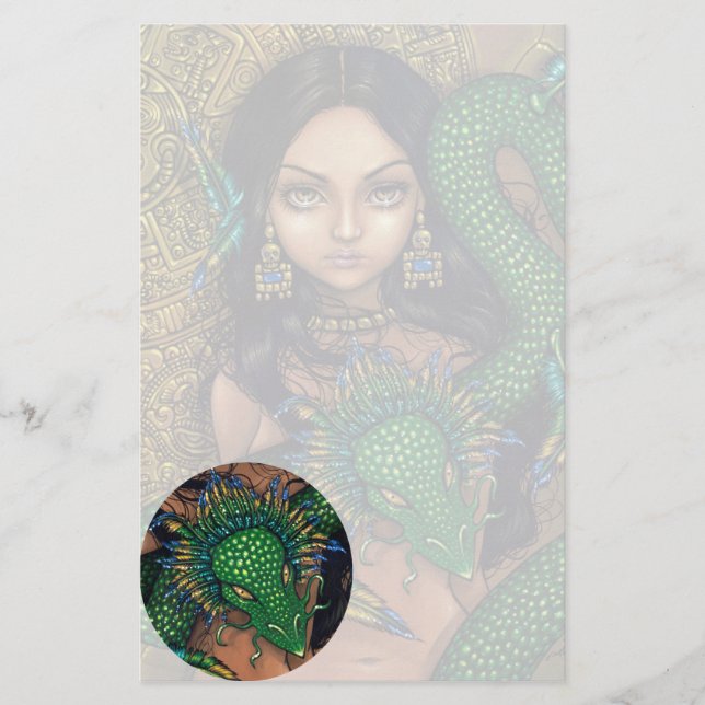 "Priestess of Quetzalcoatl" Stationery (Front)
