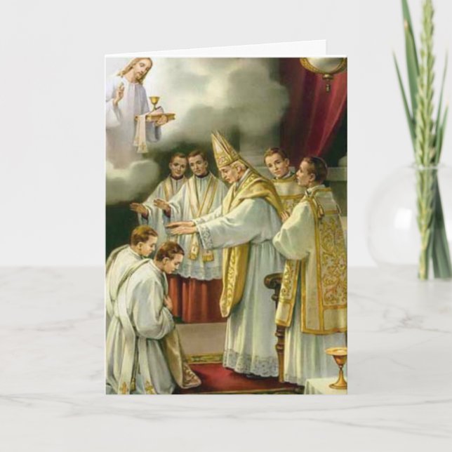 Priesthood Anniversary Bishop Ordination Jesus Card (Front)