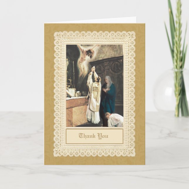 Priesthood Anniversary Priest Ordination Thank You Card (Front)