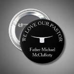 Priesthood Ordination Pastor Priest Collar 6 Cm Round Badge<br><div class="desc">This versatile pin, featuring a classic priest collar design, is perfect for honouring and celebrating priests on any special occasion. Whether it’s for an ordination, an anniversary, Priesthood Sunday, or just as a token of appreciation, this pin serves as a meaningful way to recognise the sacred calling of the priesthood....</div>