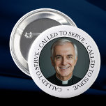 Priesthood Ordination Pastor Priest Collar 6 Cm Round Badge<br><div class="desc">Perfect for Priesthood Sunday, ordination anniversaries, or any occasion honouring clergy, this pin serves as a meaningful symbol of appreciation and respect for those who dedicate their lives to serving Christ and His Church. The white background ensures the priest remains the focal point, making this pin a versatile accessory for...</div>