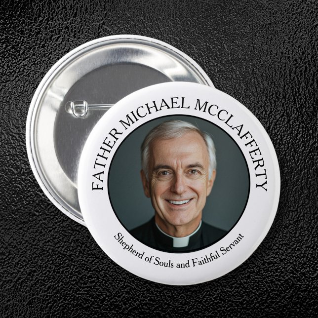 PRIESTHOOD PHOTO SIMPLE BLACK AND WHITE 6 CM ROUND BADGE (Creator Uploaded)