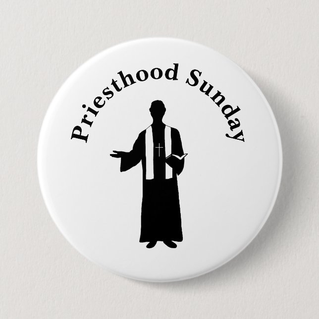 Priesthood Sunday Button of Priest with Bible      (Front)