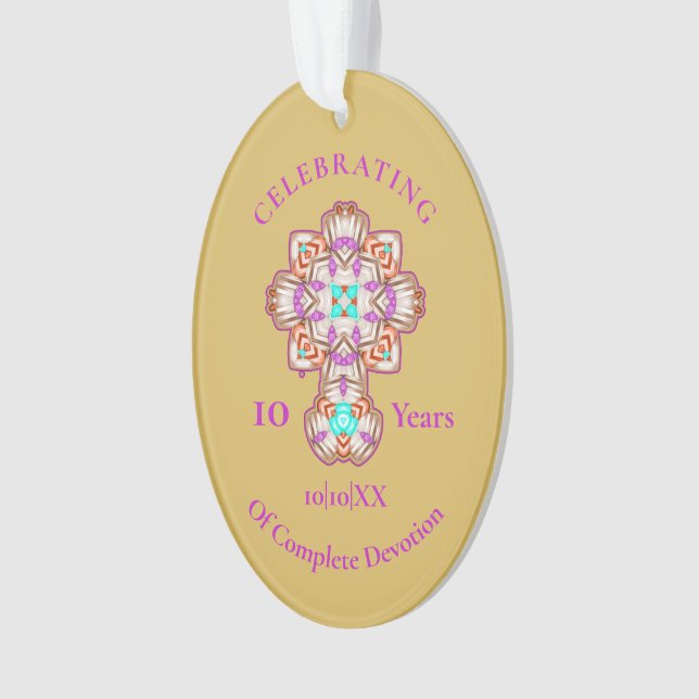 Priests 10th Ordination Anniversary Commemoration Ornament (Front)