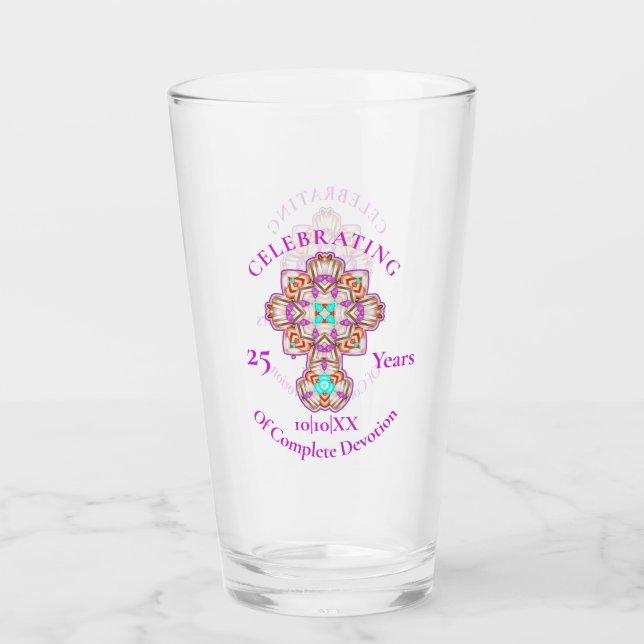 Priests 25th Ordination Anniversary Commemoration Glass (Front)