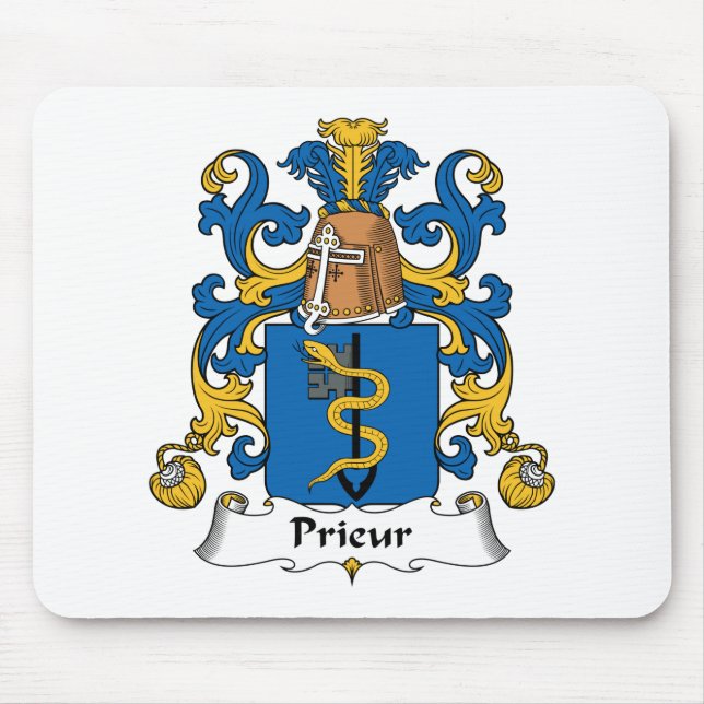 Prieur Family Crest Mouse Mat (Front)