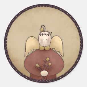 Prim Angel Holiday Christmas Pretty Stickers