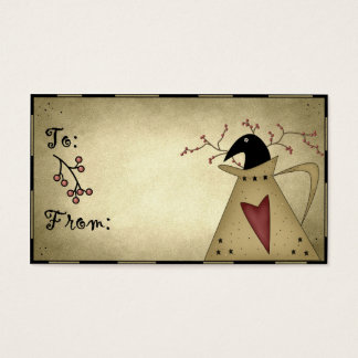 Prim Crow in a Watering Can - Gift Tags