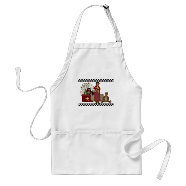 Prim Rose and Bernice with checks white apron (Front)