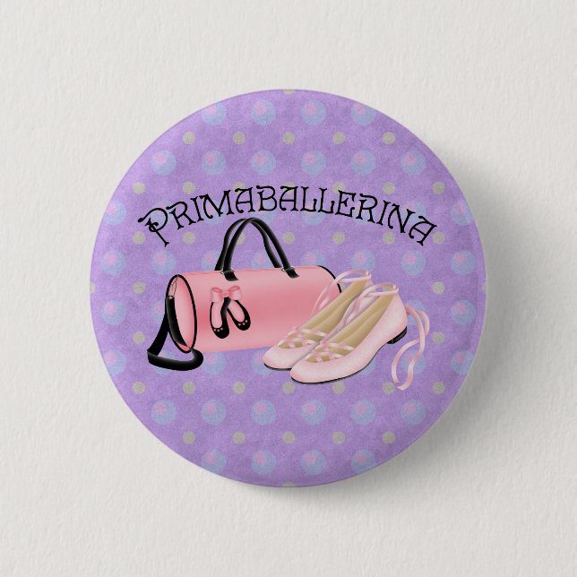 Prima Ballerina 6 Cm Round Badge (Front)
