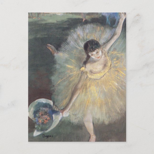 Prima Ballerina bowing on stage Edgar Degas Postcard (Front)