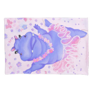 Prima Ballerina Hippo - Add Your Name / Text Pillowcase