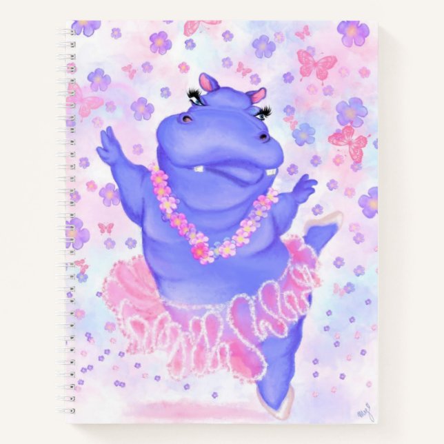 Prima Ballerina Hippo - Add Your Picture / Text Notebook (Front)