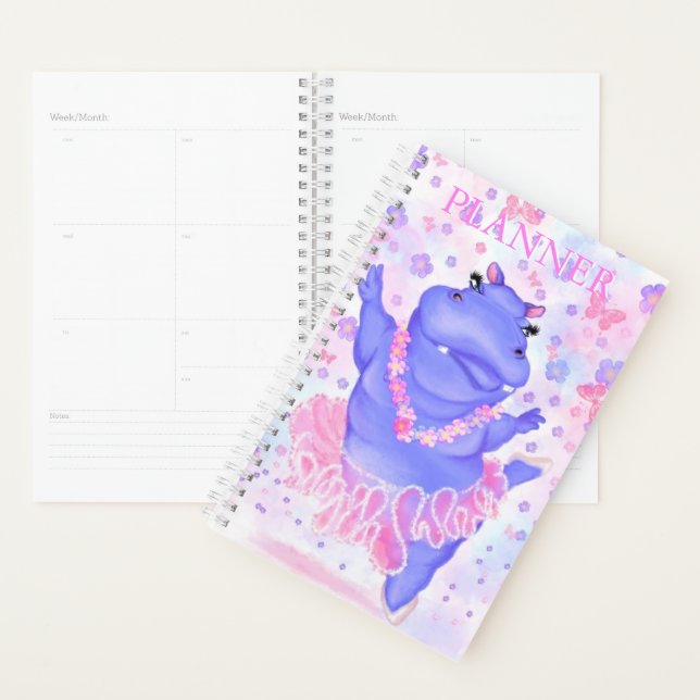 Prima Ballerina Hippo - Add Your Text / Name Planner (Display)