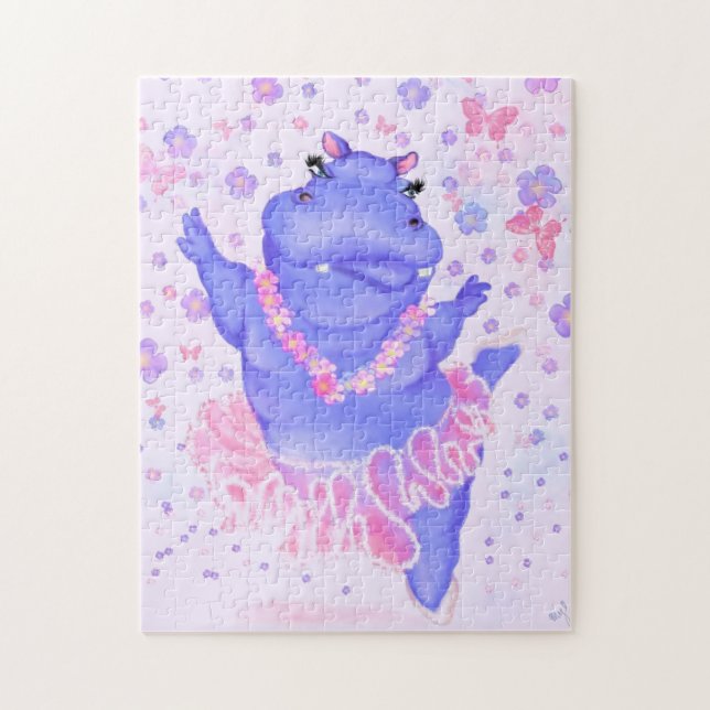 Prima Ballerina Hippo - Fun Jigsaw Puzzle (Vertical)