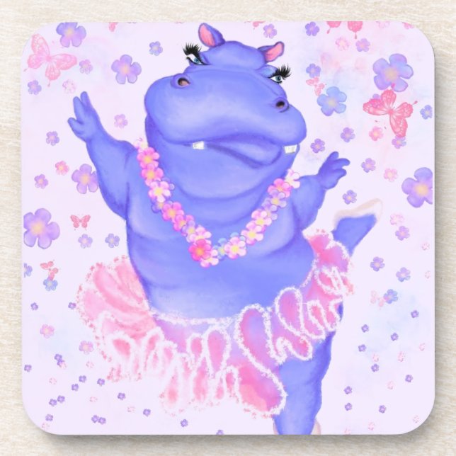 Prima Ballerina Hippo - Happy Dancer Coaster (Front)