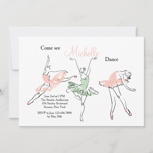 Prima Ballerina Invitation (Front)