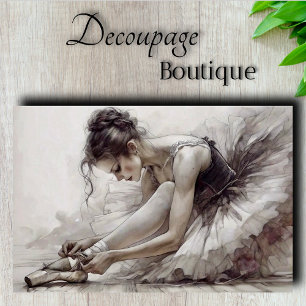 Prima Ballerina Monochrome Decoupage Tissue Paper