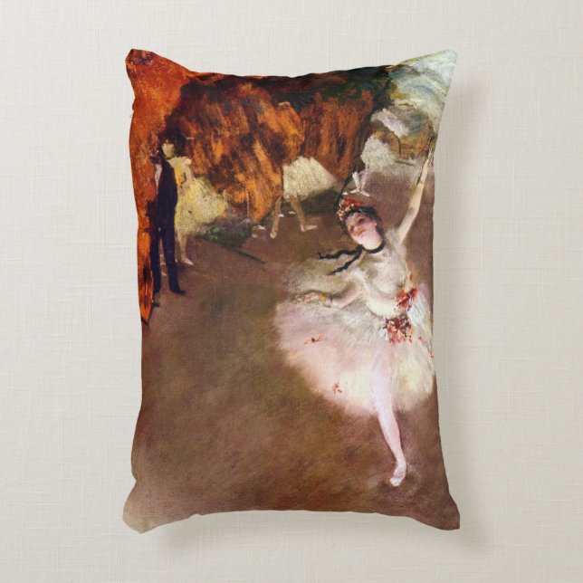 Prima Ballerina, Rosita Mauri by Edgar Degas Decorative Cushion (Front(Vertical))