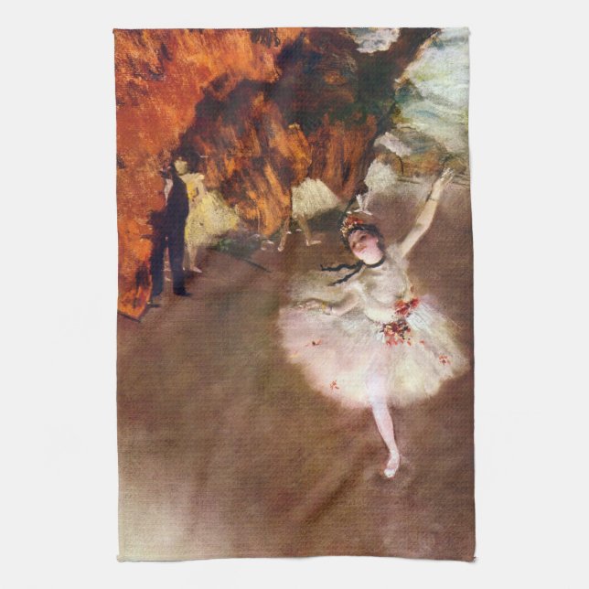 Prima Ballerina, Rosita Mauri by Edgar Degas Tea Towel (Vertical)