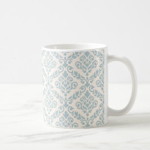 Prima Damask Pattern Blue on Cream Coffee Mug