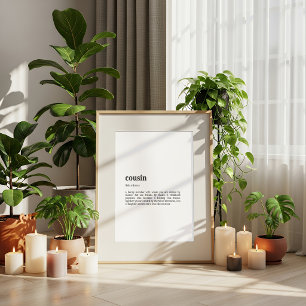 Prima Definition Poster Funny Cousin Gift Print