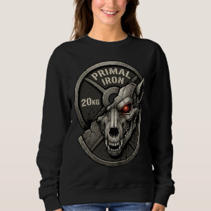 Primal Iron Wolf Gym Weight Plate Graphic T-Shirt Sweatshirt