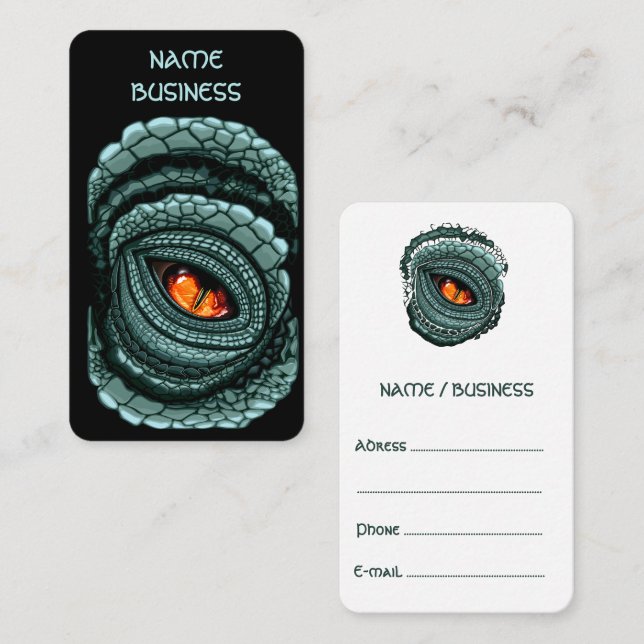 Primal Reptile Predator Eye Business Card (Front/Back)