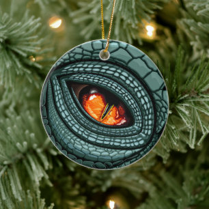 Primal Reptile Predator Eye Ceramic Tree Decoration