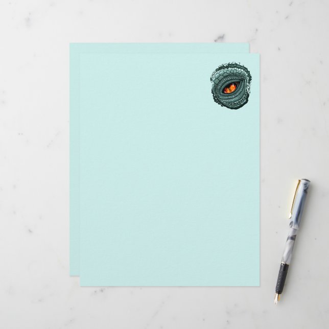 Primal Reptile Predator Eye Custom Letterhead (Front/Back In Situ)