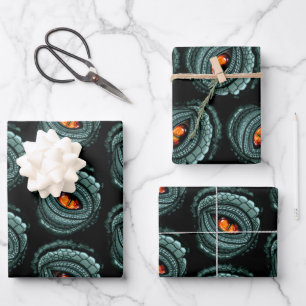 Primal Reptile Predator Eye Gift Tags Wrapping Paper Sheet
